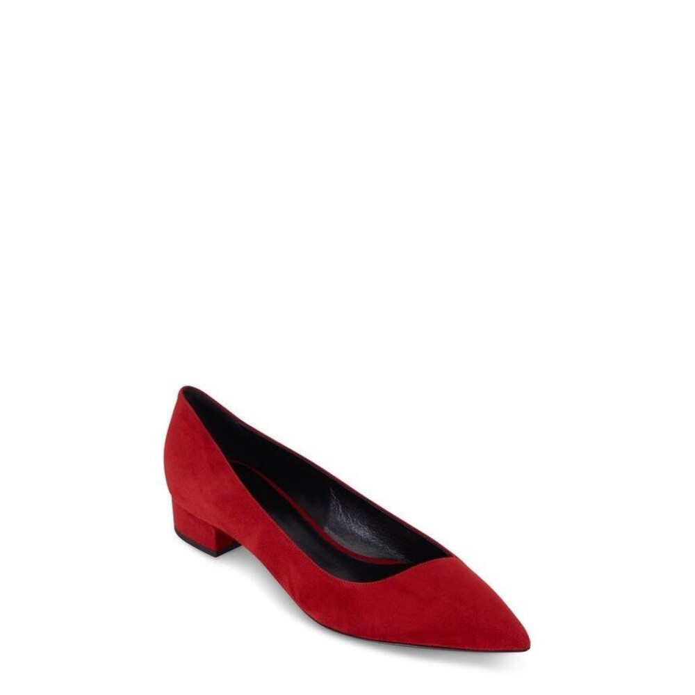 Giorgio Armani Red Suede Asymmetric Vamp Low Heel Pump Shoe Size 41 / 10